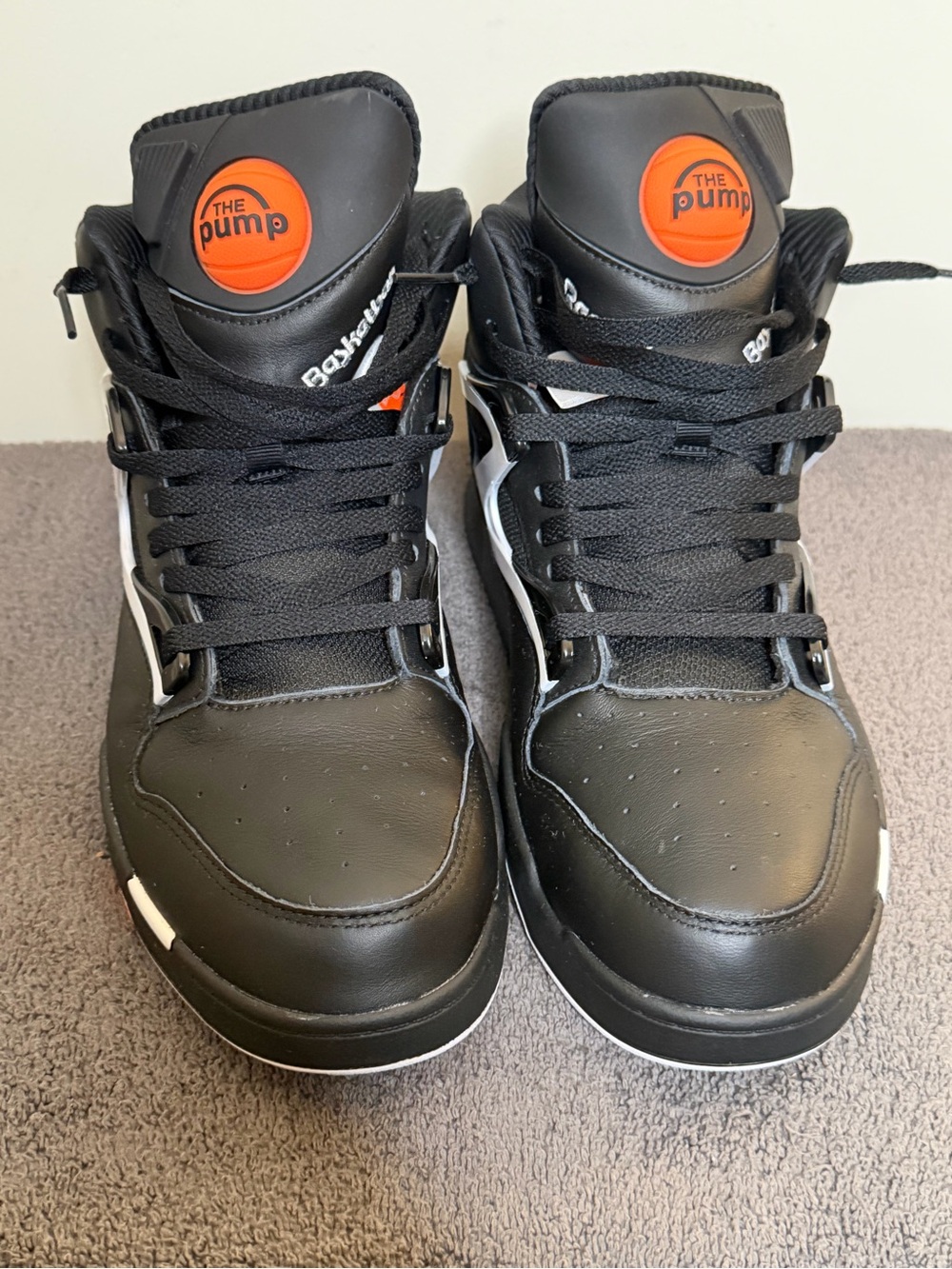 Reebok Pump Omni Lite Dee Brown Black White Orange Men’s Basketball Shoes sz11